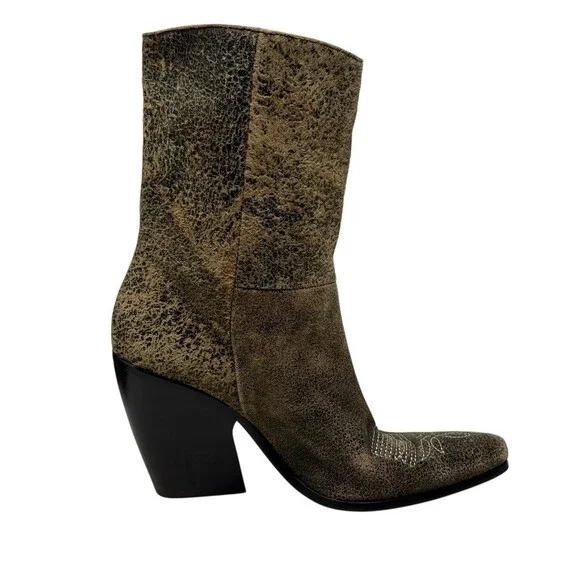 Golden Goose Women Candy Distressed Leather Western Cowboy Boots Brown Size 36 6 - Picture 5 of 14